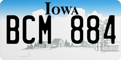 IA license plate BCM884
