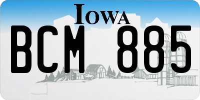 IA license plate BCM885
