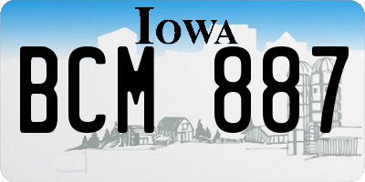 IA license plate BCM887