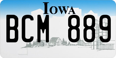 IA license plate BCM889