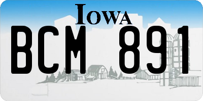 IA license plate BCM891