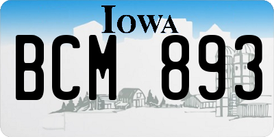 IA license plate BCM893