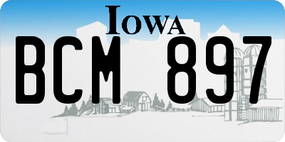IA license plate BCM897