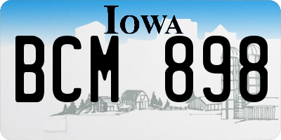IA license plate BCM898