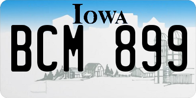 IA license plate BCM899
