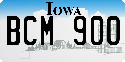 IA license plate BCM900