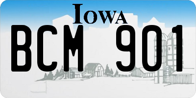 IA license plate BCM901