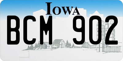 IA license plate BCM902