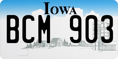 IA license plate BCM903