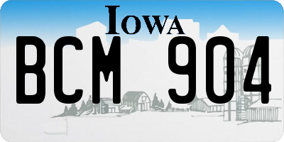 IA license plate BCM904