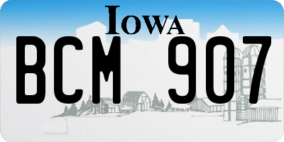 IA license plate BCM907