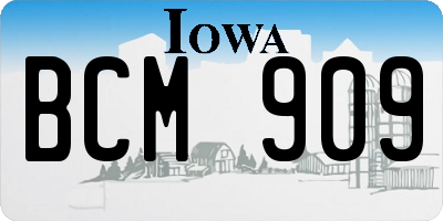 IA license plate BCM909