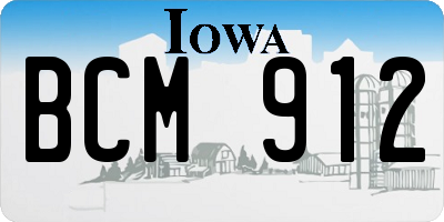 IA license plate BCM912