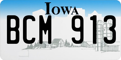 IA license plate BCM913