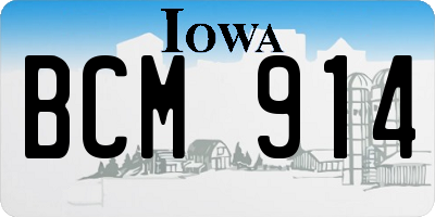 IA license plate BCM914
