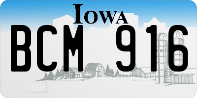 IA license plate BCM916