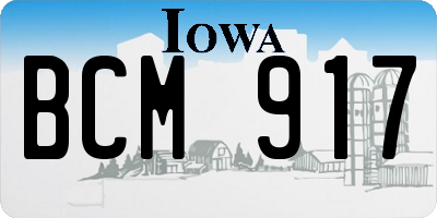 IA license plate BCM917