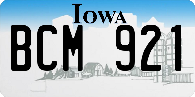 IA license plate BCM921