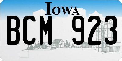 IA license plate BCM923