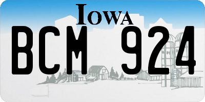 IA license plate BCM924