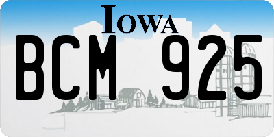 IA license plate BCM925