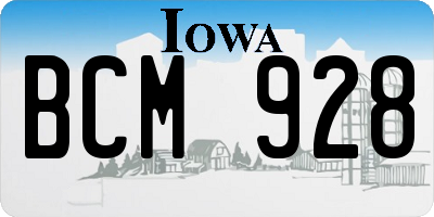 IA license plate BCM928