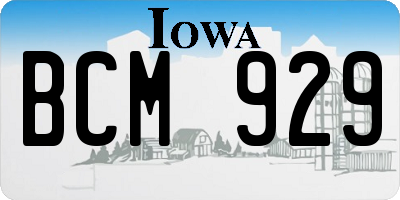 IA license plate BCM929