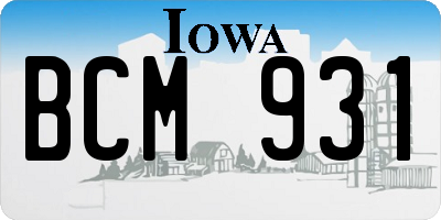 IA license plate BCM931
