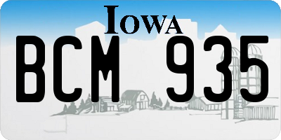 IA license plate BCM935