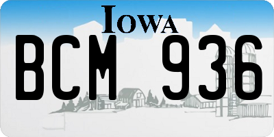 IA license plate BCM936