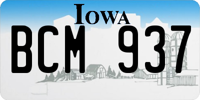 IA license plate BCM937