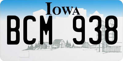 IA license plate BCM938