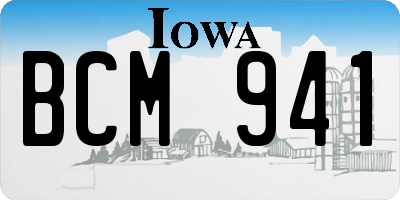 IA license plate BCM941