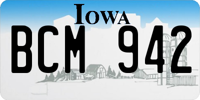 IA license plate BCM942