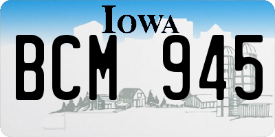 IA license plate BCM945
