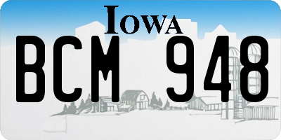 IA license plate BCM948
