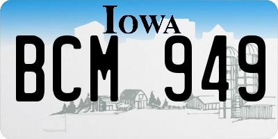 IA license plate BCM949