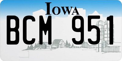 IA license plate BCM951