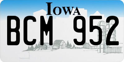 IA license plate BCM952