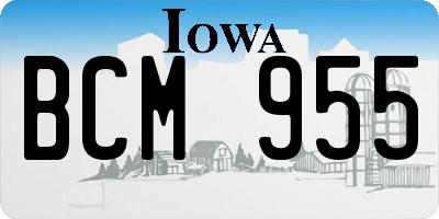 IA license plate BCM955
