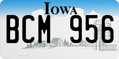 IA license plate BCM956