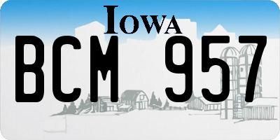 IA license plate BCM957