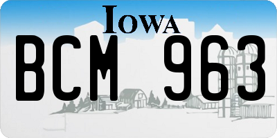 IA license plate BCM963