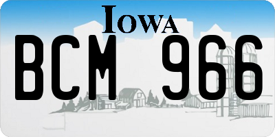 IA license plate BCM966