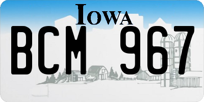 IA license plate BCM967
