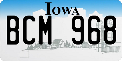 IA license plate BCM968