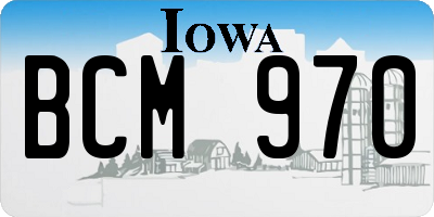 IA license plate BCM970