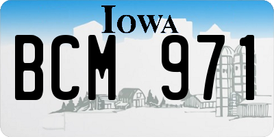 IA license plate BCM971