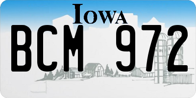 IA license plate BCM972