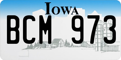 IA license plate BCM973